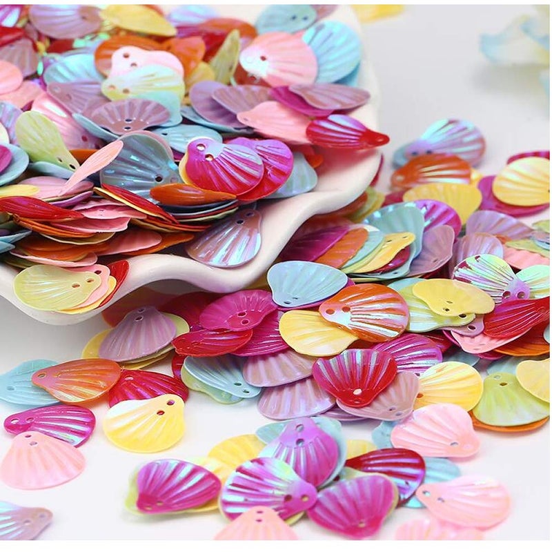 EORTA 50g Seashell Sequins 18 MM Loose Shiny Paillette Glitter Sea Shell Flakes with 2 Holes Decoration for DIY Craft, Applique, Sewing Embellishment, Earrings/Clothing Accessories, Multicolor - Image 4